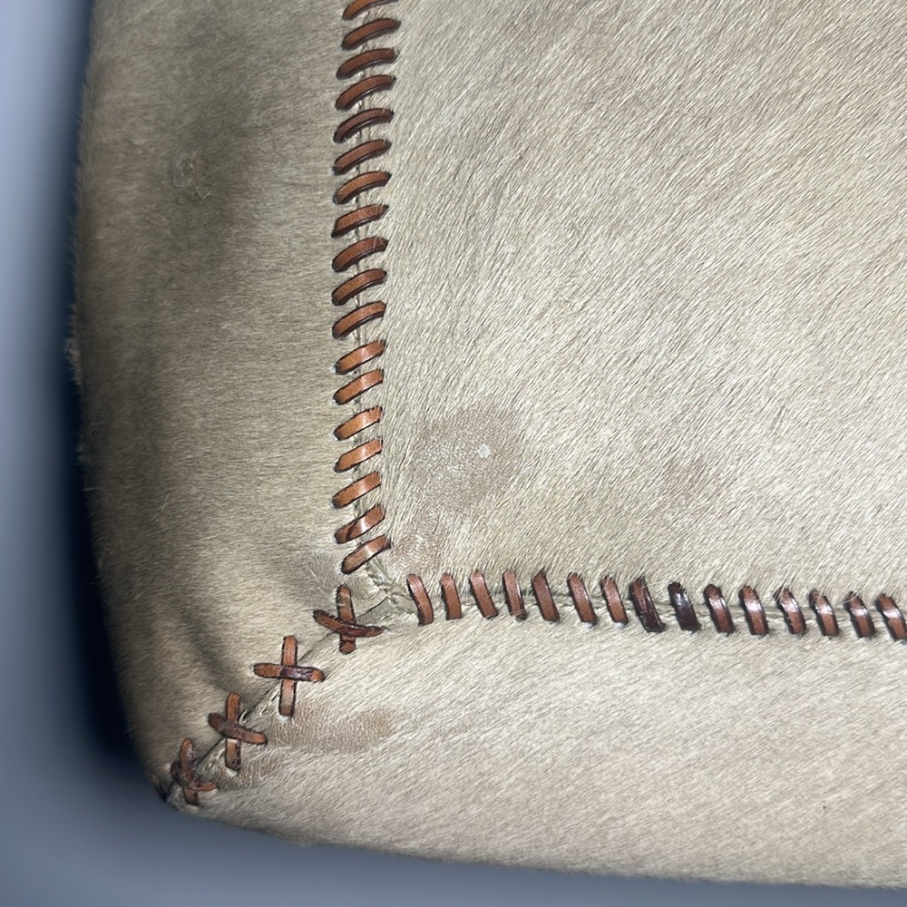 Antonio Melani fur Cream and Brown Tote braided leather Bag - Picture 4 of 10